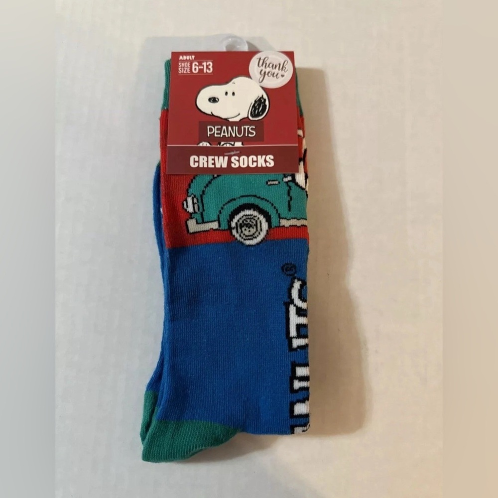 Peanuts Crew Socks - Blue and Green